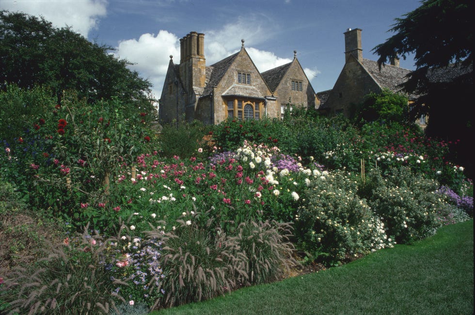 Hidcote Manor House Garden colorful flowerbeds in the garden of hidcote manor house at mickleton