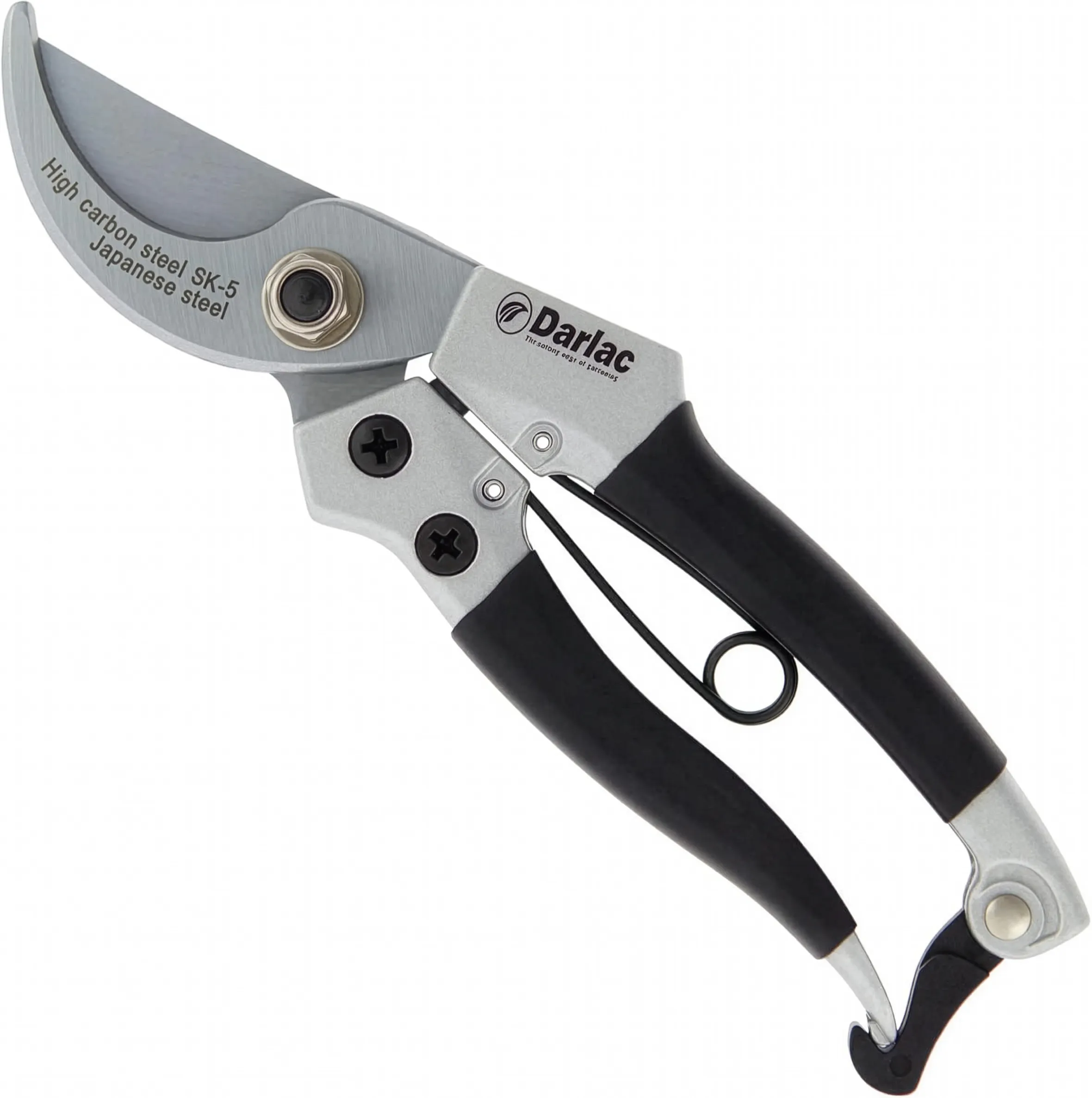 Darlac Compact Pruner secateurs with high carbon steel blades and black handles.
