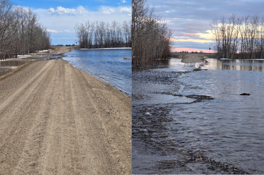 ‘Unreal amounts’ of snowmelt pushing Garden River to record highs Flooding in the Meath Park area.