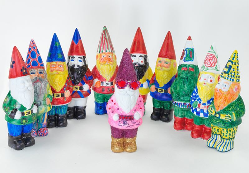 Celebrity gnomes from the RHS Lindley Collection