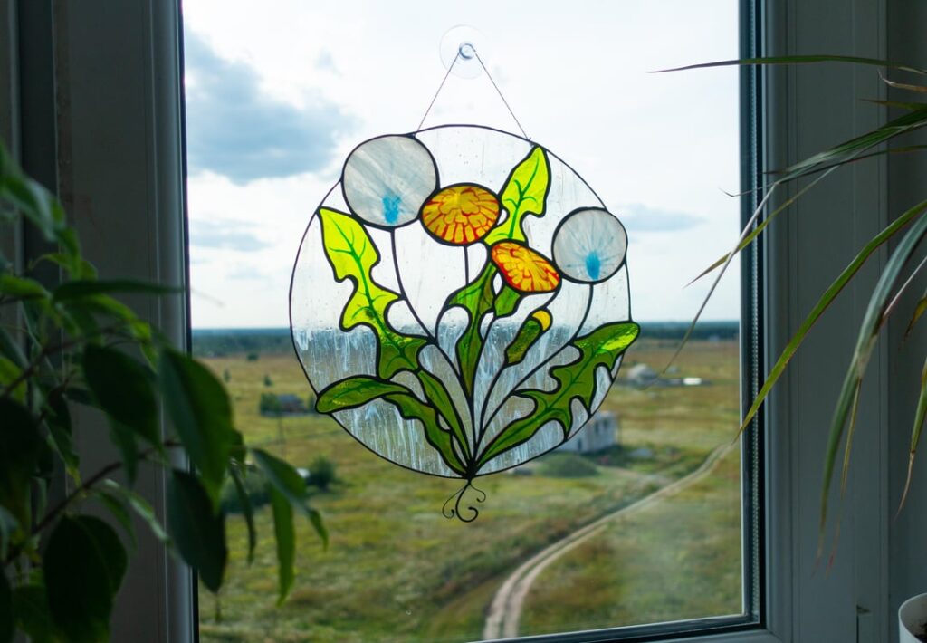 Dandelion stained glass