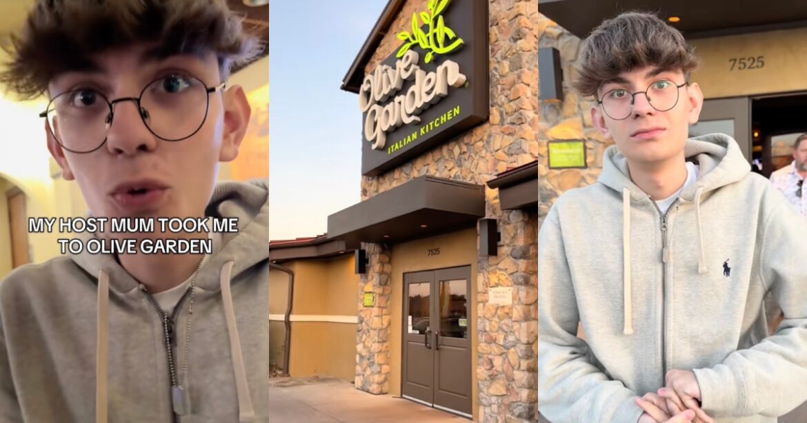 Italian Exchange Student Wasn’t Thrilled About Being Taken to Olive Garden man at olive garden