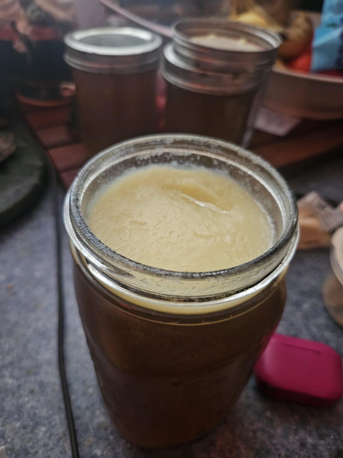 how to use fatty top on homemade chicken stock?