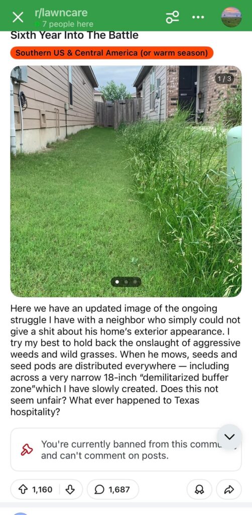 Banned from Lawncare