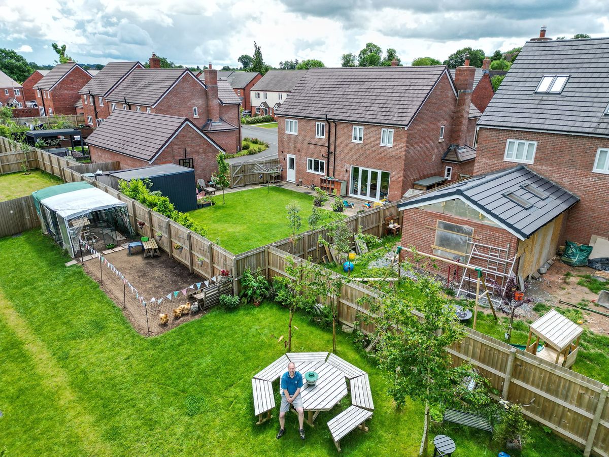 The office at the edge of the neighbour's garden