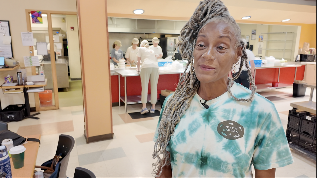 Patrice Leslie, a volunteer at Pete's Garden