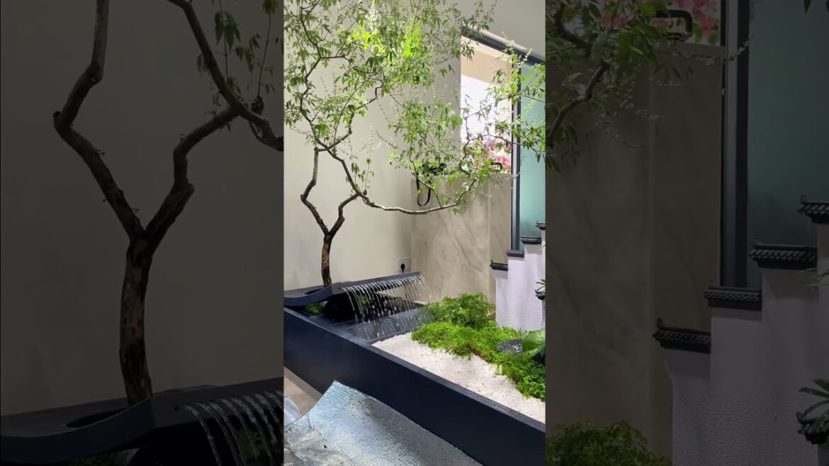 Bringing the misty rain of Jiangnan into the living room #SpaceDesign #gardendesign #garden #plants Bringing the misty rain of Jiangnan into the living room #SpaceDesign #gardendesign #garden #plants