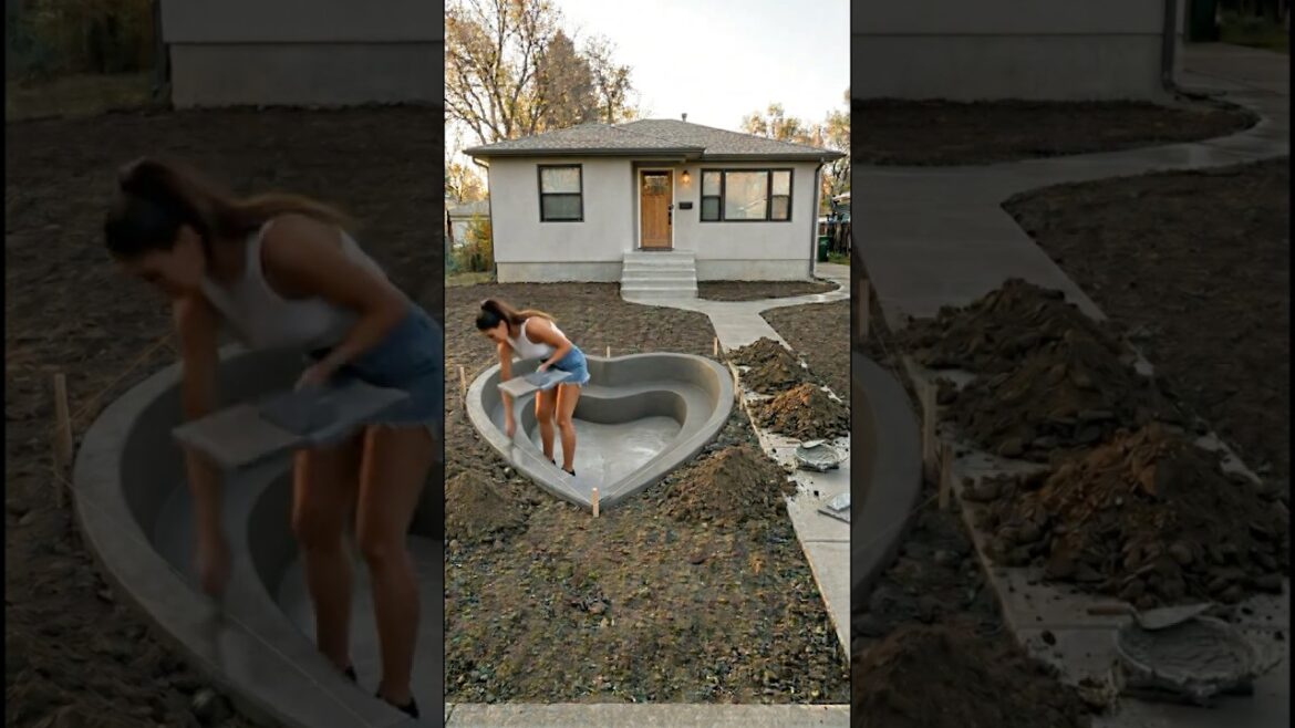Abandoned Front Yard Transformed Into a Luxury Heart-Shaped Koi Pond! #beforeaftervn #short