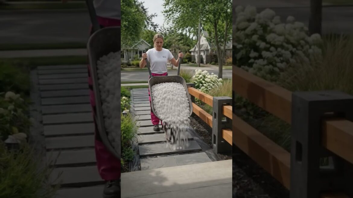 DIY Modern Garden Path & Concrete Block Fence