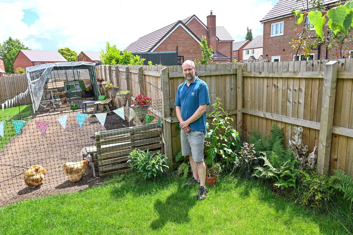Justin Leech at the point where his garden 'shrinks'