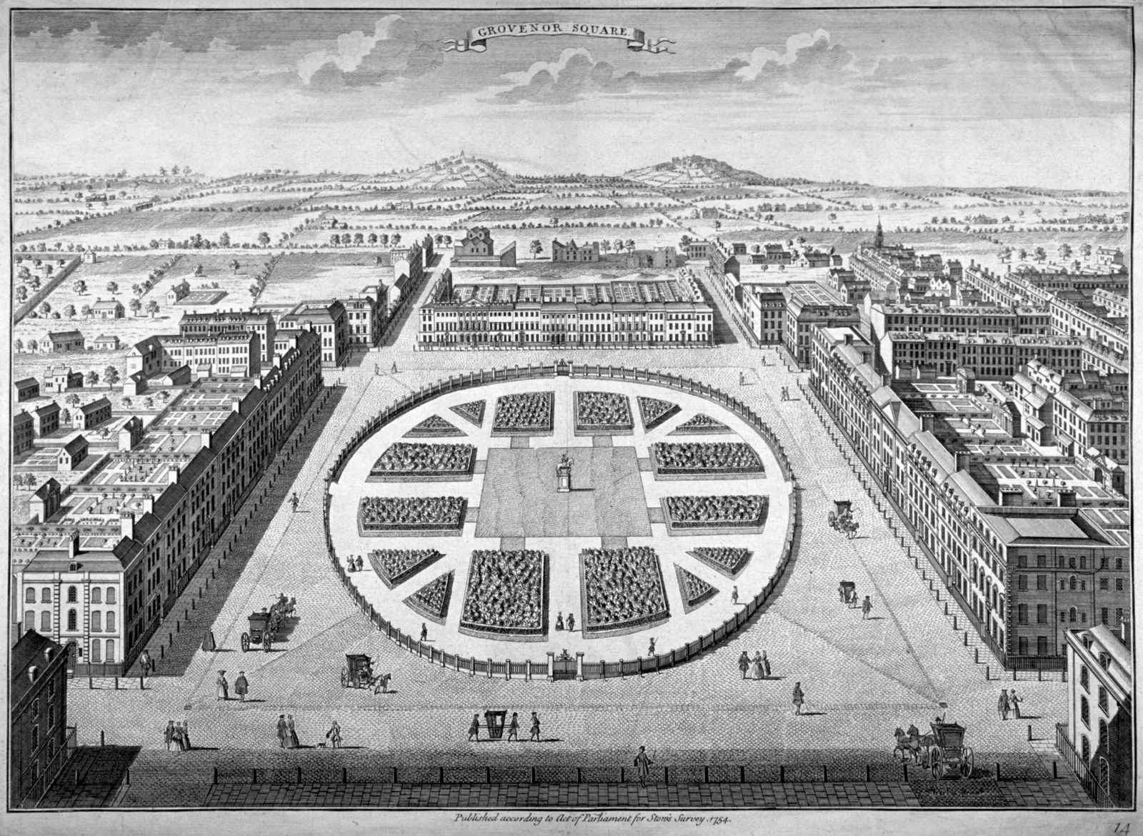 Grosvenor Square's original design. City Urban Person Architecture Building and Downtown