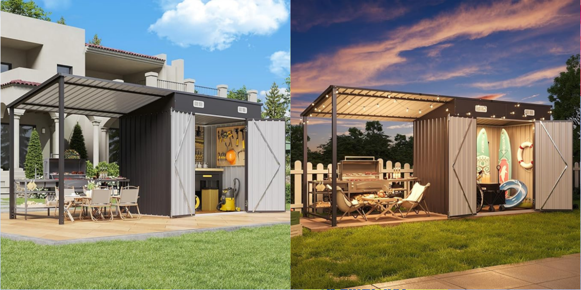 Amazon’s Selling a Charming Backyard Shed With a Built-In Pergola for Under $300 Amazon Is Selling a Chic Backyard Shed With a Built-In Pergola