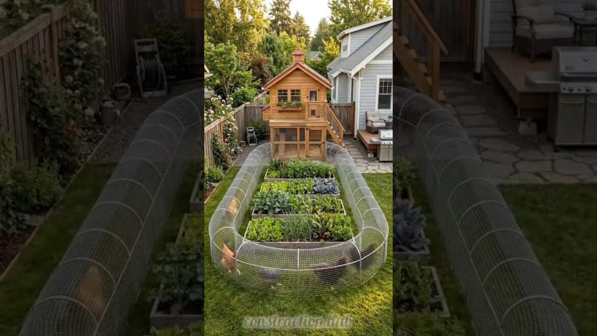 From Empty Planters to a Chicken-Friendly Garden 🌿🐔# House Construction#shorts #usa