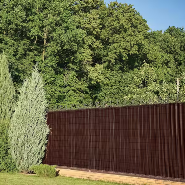 60in x 96in artificial bamboo privacy screen in walnut