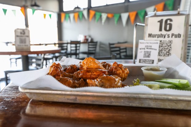 An order of wings from Murphy's Pub in Swoyersville. (JASON ARDAN / STAFF PHOTOGRAPHER)