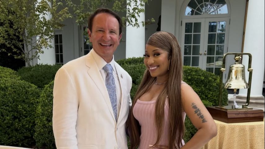 Gov. Jeff Landry poses with Nicki Minaj at White House Rose Garden luncheon Gov. Jeff Landry poses with Nicki Minaj at White House Rose Garden luncheon