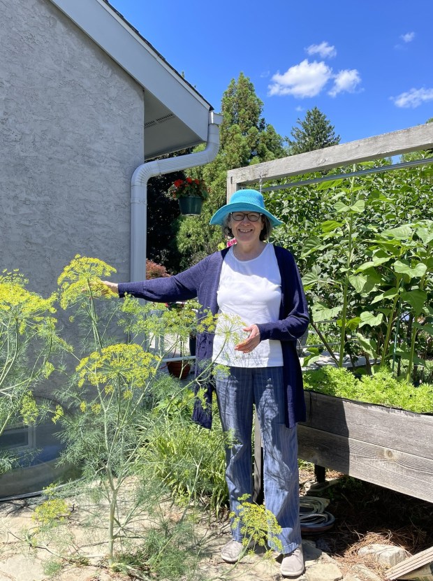 Pam Baxter was invited to participate at the first-ever statewide PA Garden Party Tour by setting up at two different gardens with her book. (Photo by Pam Baxter)
