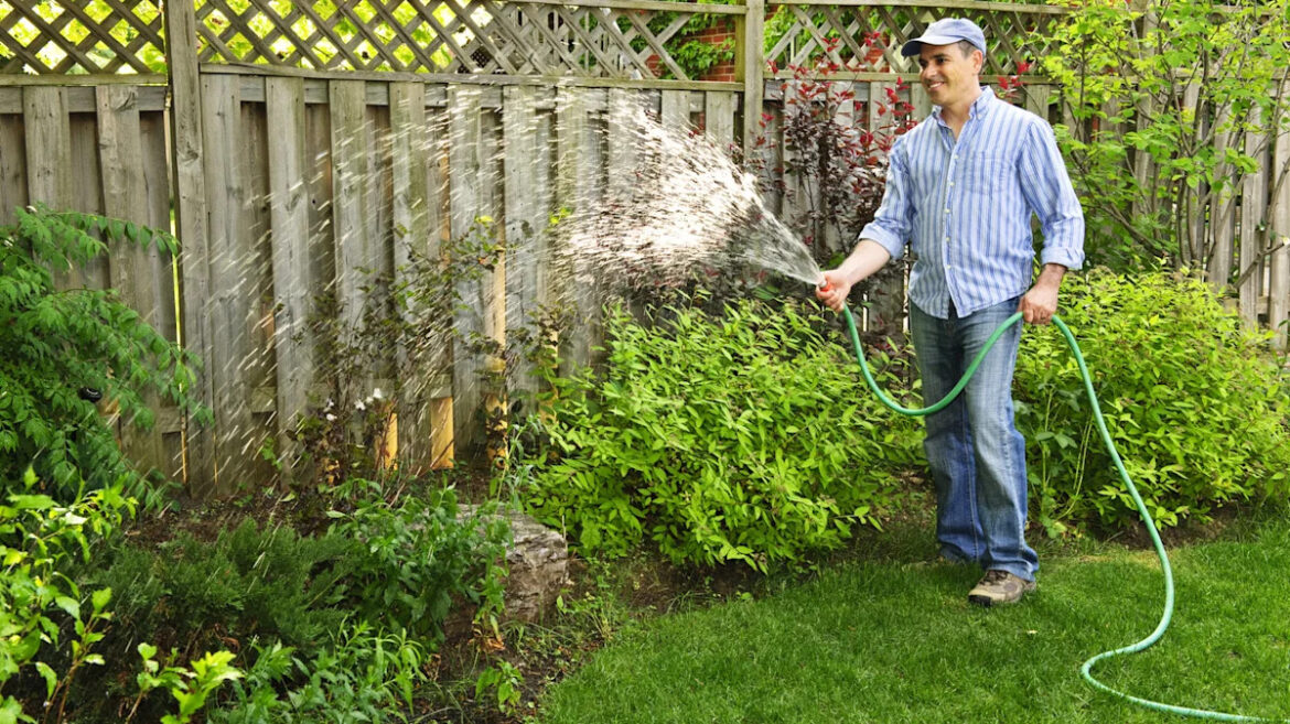 Woman Uses A Simple IKEA Hack To Keep Garden Hoses Neat And Organized