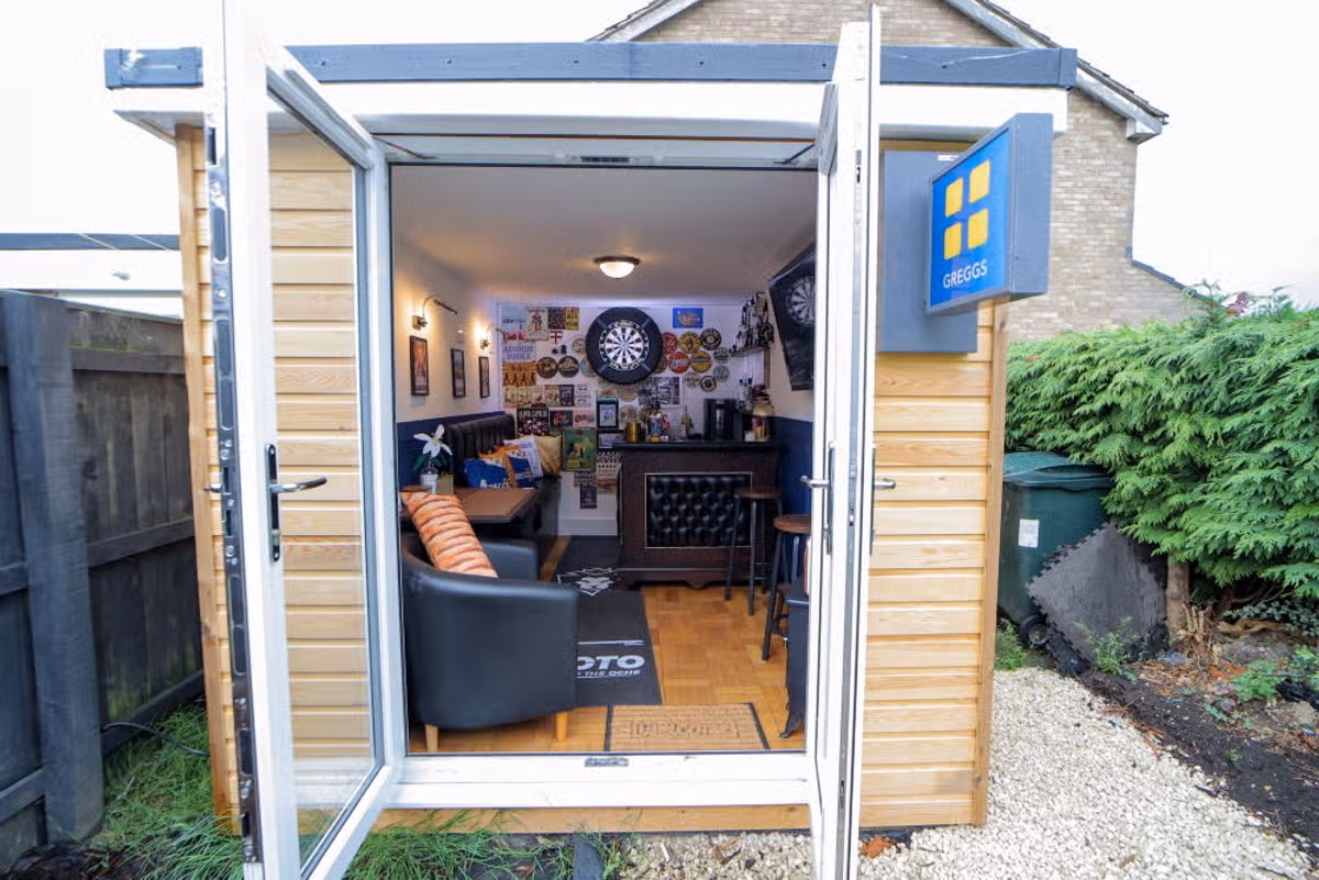 The inside of Brad Botcherby's Greggs themed bar