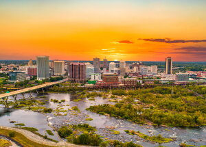 Richmond, Virginia, USA Drone Skyline Aerial.