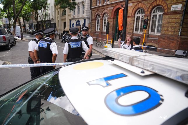 Emergency services near the scene on Endell Street in Covent Garden, central London, after four men were stabbed. Picture date: Wednesday August 5, 2026. PA Photo. Photo credit should read: James Manning/PA Wire