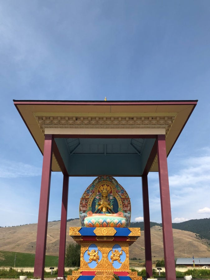 A 24-foot-tall Yum Chenmo, The Great Mother of Transcendent Wisdom, in the center of it all