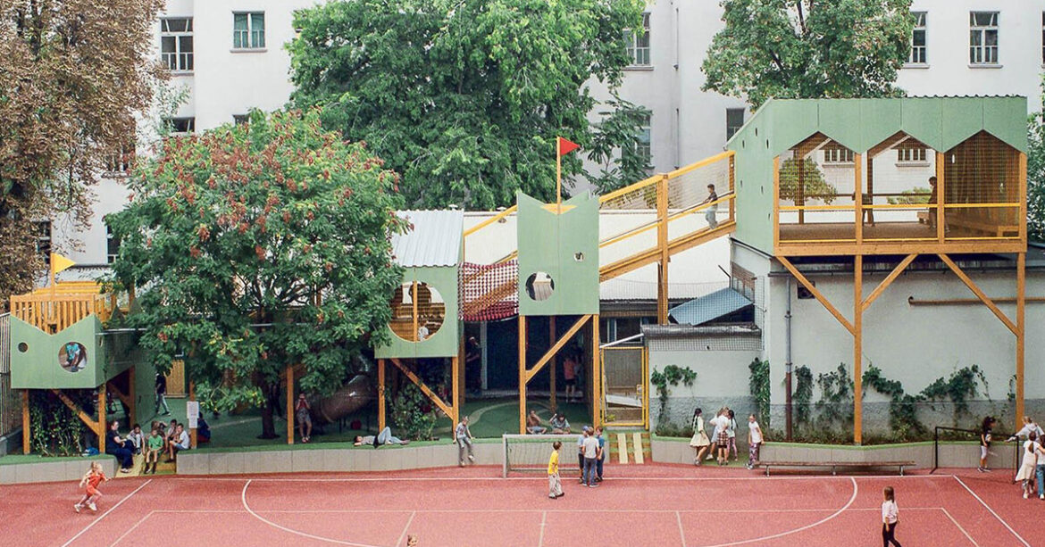 studio KRAFT creates vertical play garden for budapest school