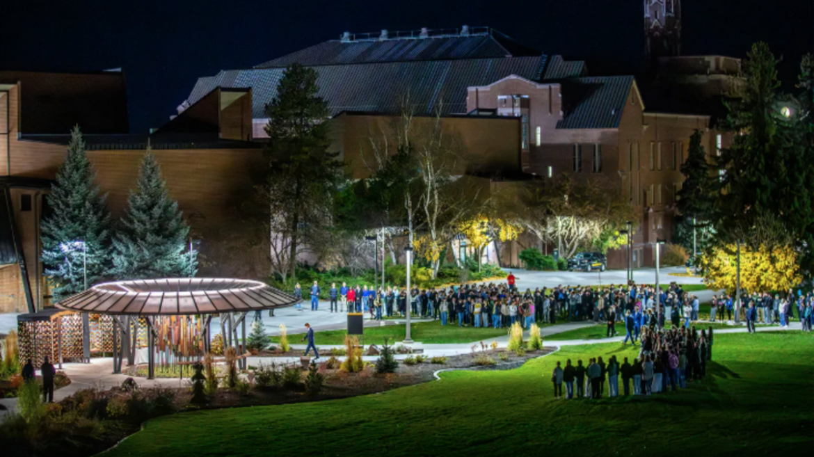 Students gather at Vandal Healing Garden memorial in Moscow