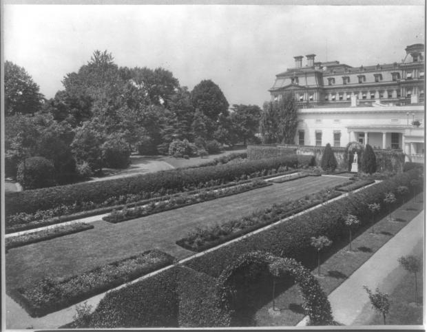 The original White House Rose Garden designed by George E. Burnap.