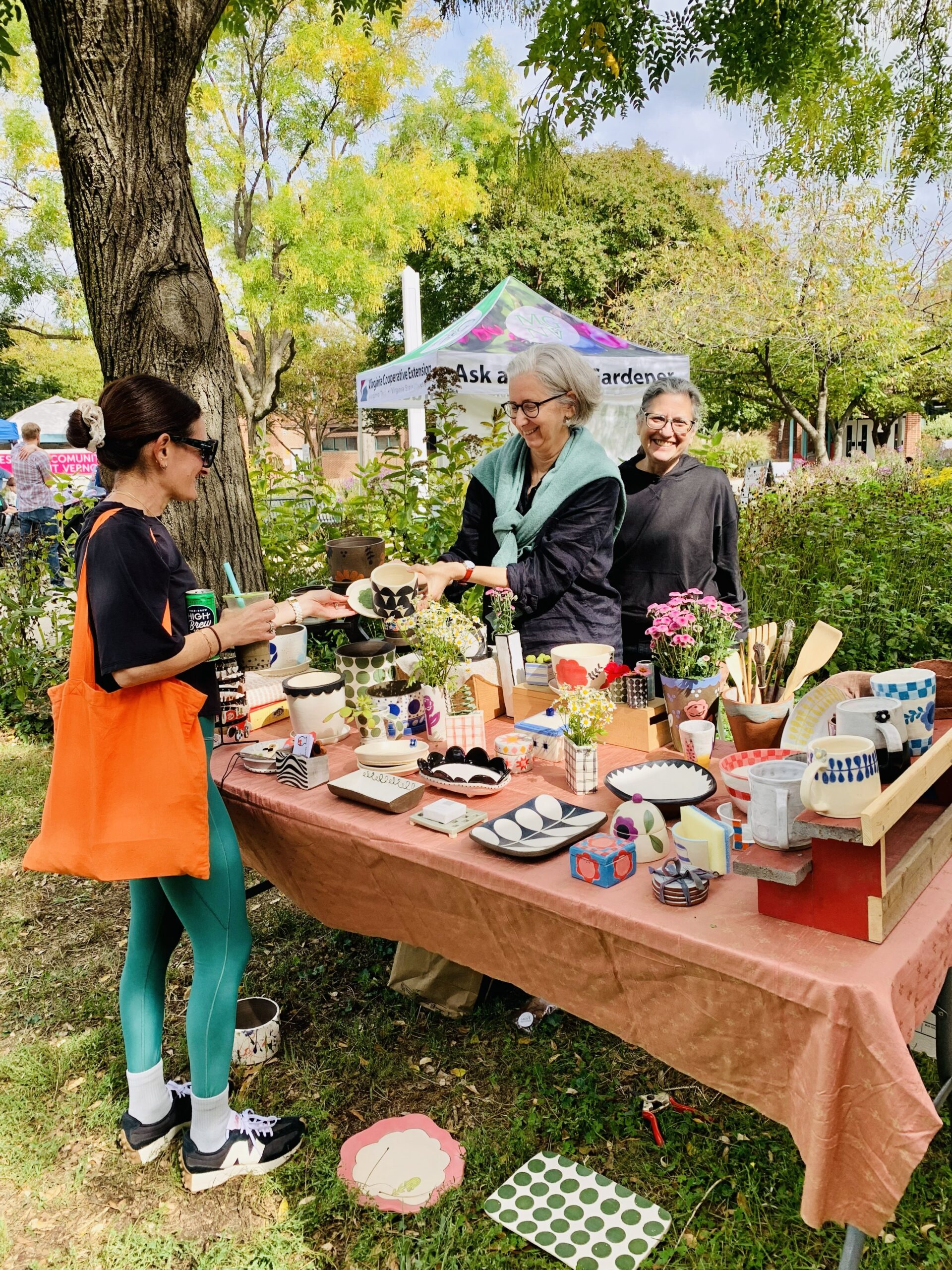 Fall Fest 2025. Jessica Kaplan sells her pottery with Wendy Mills assisting (1)