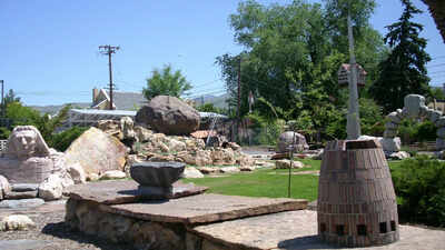 In 1945, Salt Lake City stonemason Thomas Child began a backyard sculpture garden; by 1963, it featured a 25-ton sphinx bearing Joseph Smith’s face, now a public park
